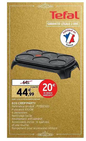Intermarché Hyper Éco crep'party tefal offre