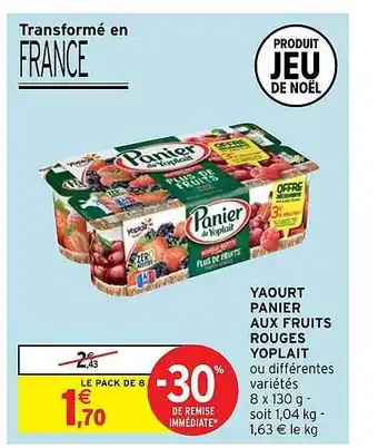 Intermarché Hyper Yaourt panier aux fruits rouges yoplait offre