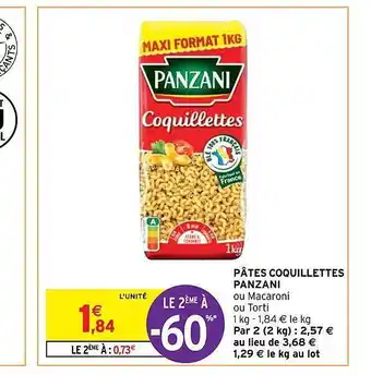 Intermarché Hyper Pâtes coquillettes panzani offre