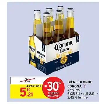 Intermarché Hyper Bière blonde corona offre