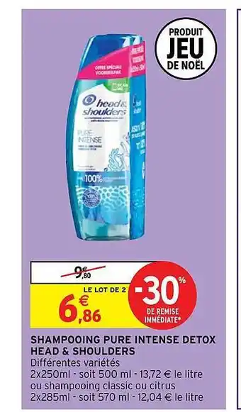Shampooing pure intense detox head & shoulders