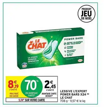 Intermarché Hyper Lessive l'expert power bars x24 le chat offre
