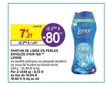 Intermarché Hyper Parfum de linge en perles envolée d'air 15d lenor offre