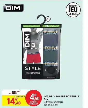 Intermarché Hyper Lot de 3 boxers powerful dim offre