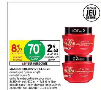 Intermarché Hyper Masque colorvive elsève offre