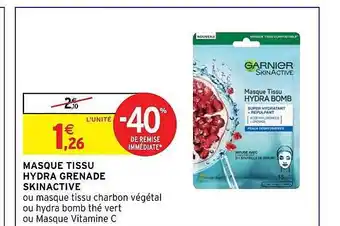 Masque tissu hydra grenade skinactive