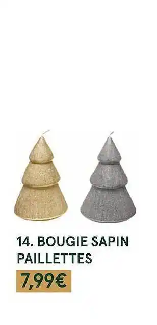 Monoprix Bougie sapin paillettes offre