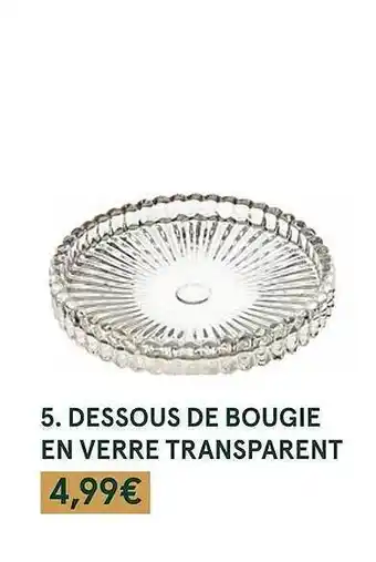 Monoprix Dessous de bougie en verre transparent offre