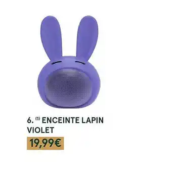 Monoprix Enceinte lapin violet offre