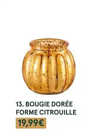Monoprix Bougie dorée forme citrouille offre