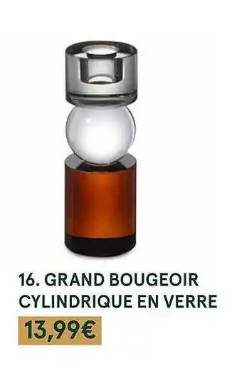 Monoprix Grand bougeoir cylindrique en verre offre