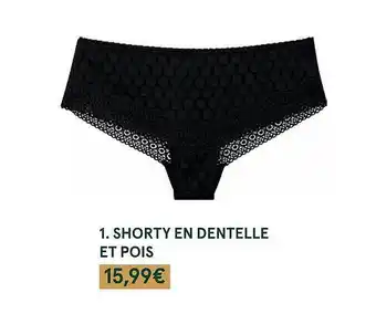 Shorty en dentelle et pois
