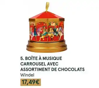 Monoprix Boîte à musique carrousel avec assortiment de chocolats windel offre