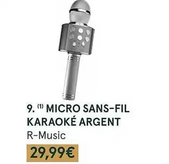 Monoprix Micro sans-fil karaoké argent r-music offre