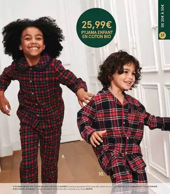 Monoprix Pyjama enfant en coton bio offre