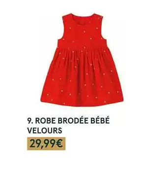 Monoprix Robe brodée bébé velours offre