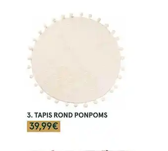 Monoprix Tapis rond ponpoms offre