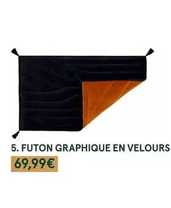 Monoprix Futon graphique en velours offre