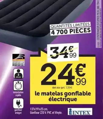 Le matelas gonflable électrique intex