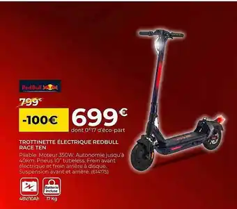 Feu Vert Trottinette électrique redbull race ten offre