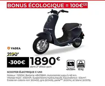 Feu Vert Scooter électrique c-umi yadea offre