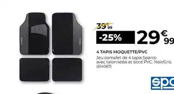 Feu Vert 4 tapis moquette-pvc offre