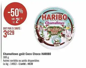Géant Casino Chamallows goût coco choco haribo offre