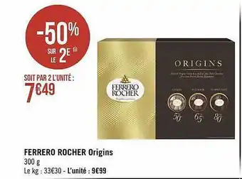 Géant Casino Ferrero rocher origins offre