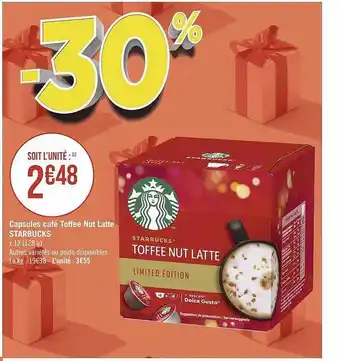 Géant Casino Capsules café toffee nut latte starbucks offre