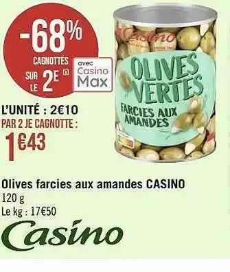 Géant Casino Olives farcies aux amandes casino offre