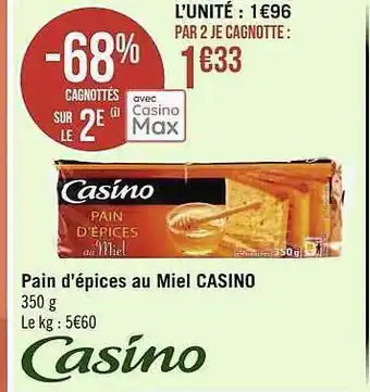 Géant Casino Pain d'épices au miel casino offre