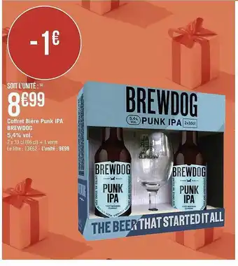 Géant Casino Coffret bière punk ipa brewdog 5,4% vol. offre