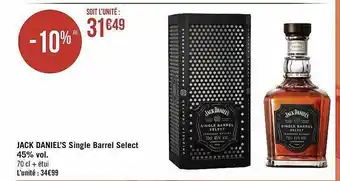 Géant Casino Jack daniel's single barrel select 45% vol. offre