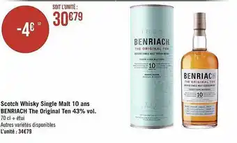 Scotch whisky single malt 10 ans benriach the original ten 43% vol.