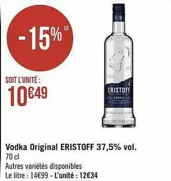 Géant Casino Vodka original eristoff 37,5% vol. offre