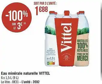 Géant Casino Eau minérale naturelle vittel offre