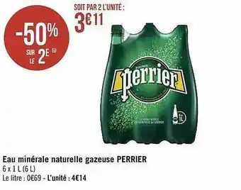 Géant Casino Eau minérale naturelle gazeuse perrier offre