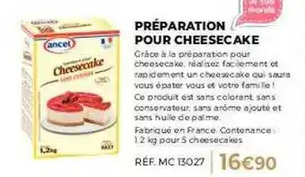 Préparation pour cheesecake ancel