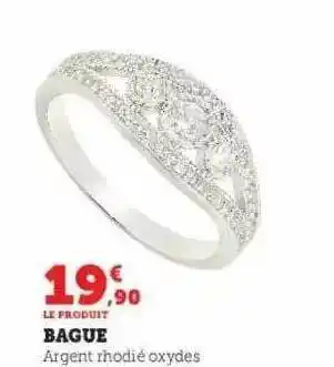 Bague argent rhodié oxydes