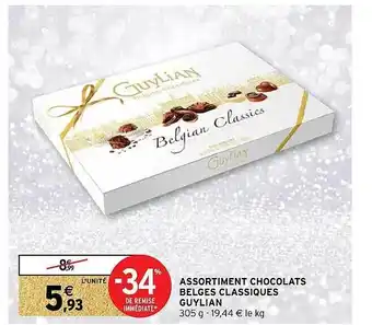 Intermarché Assortiment chocolats belges classiques guylian offre