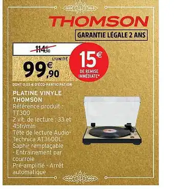 Platine vinyle thomson