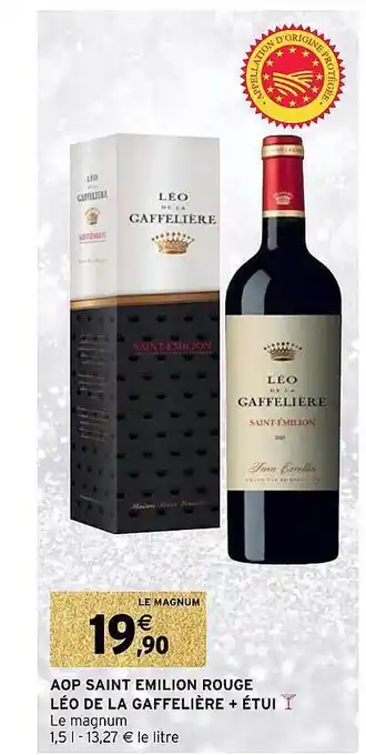 Intermarché Aop saint émilion rouge léo de la gaffelière + étui offre