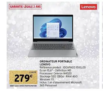 Ordinateur portable lenovo