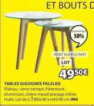 JYSK Tables gigognes falsled offre