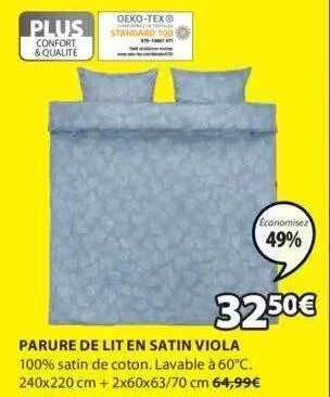 JYSK Parure de lit en satin viola offre