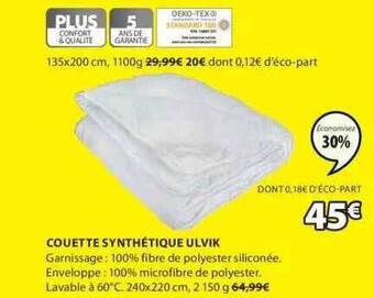 JYSK Couette synthétique ulvik offre