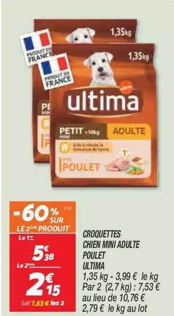 Netto Croquettes chien mini adulte poulet ultima offre