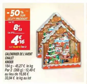 Netto Calendrier de l'avent chalet kinder offre