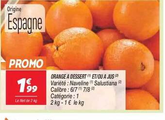 Netto Orange à dessert et-ou à jus offre