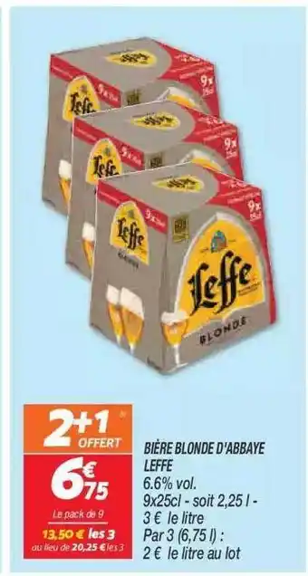 Netto Bière blonde d'abbaye leffe offre